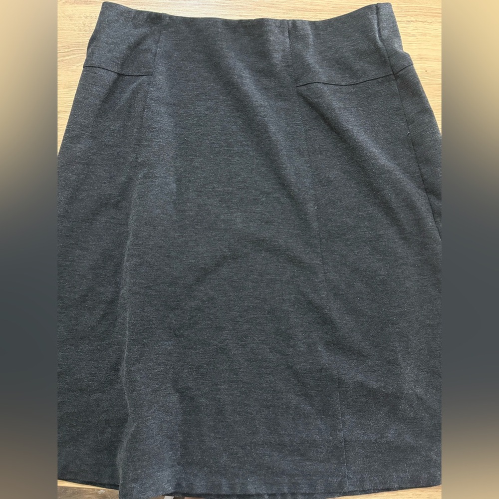 Dana Buchman Charcoal A-Line Midi Skirt